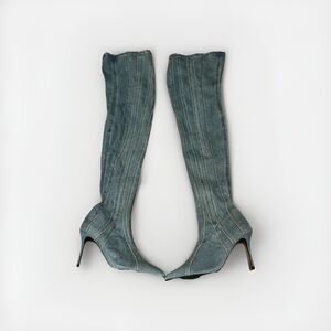 Steve Madden Over The Knee Blue Jean Groovy Boots- Size 7.5 Women's